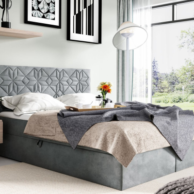 Jednolôžková posteľ KVETA - 120x200, šedá + topper ZDARMA