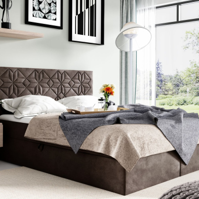 Manželská posteľ KVETA - 160x200, hnedá 1 + topper ZDARMA