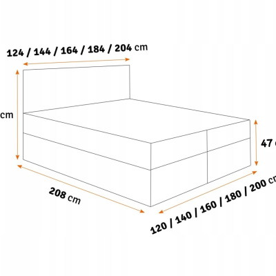 Manželská posteľ KVETA - 160x200, hnedá 1 + topper ZDARMA