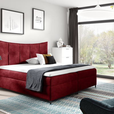 Boxspringová posteľ IRINI - 120x200, červená + topper ZDARMA