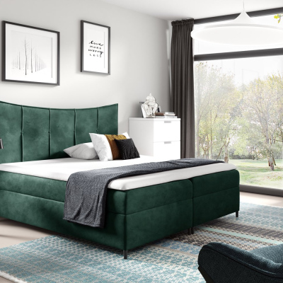 Boxspringová posteľ IRINI - 180x200, zelená + topper ZDARMA