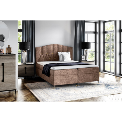 Kontinentálna posteľ OFRI - 200x200, hnedá + topper ZDARMA