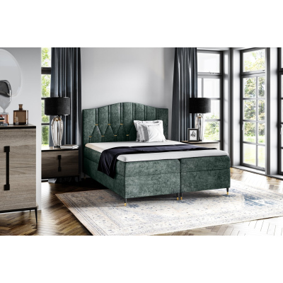 Kontinentálna posteľ OFRI - 160x200, zelená + topper ZDARMA