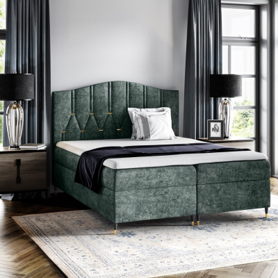 Kontinentálna posteľ OFRI - 120x200, zelená + topper ZDARMA