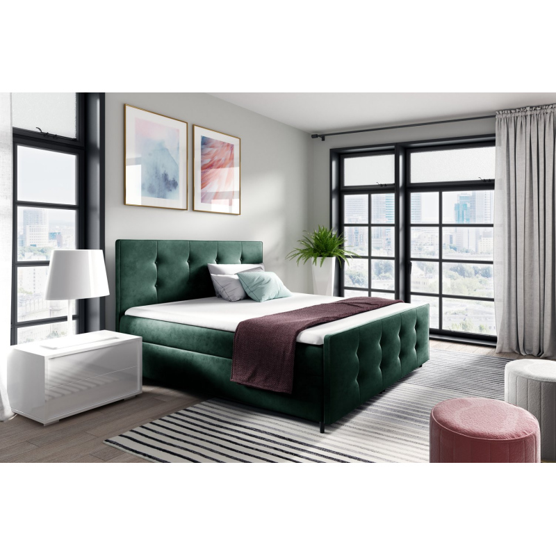 Čalúnená posteľ CELESTE - 180x200, zelená + topper ZDARMA