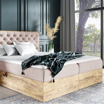Boxspringová posteľ CHANTELLE 3 - 200x200, ružová + topper ZDARMA