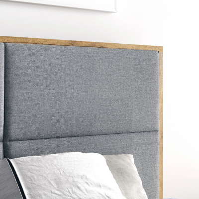 Boxspringová posteľ CHANTELLE 2 - 140x200, šedohnedá + topper ZDARMA