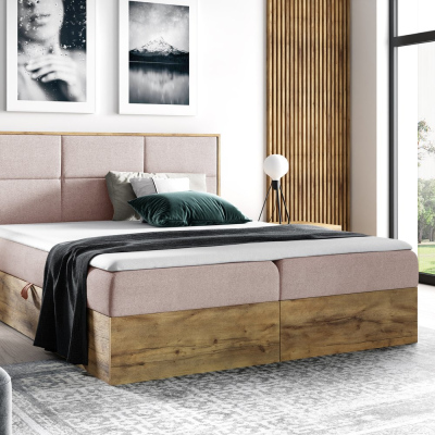 Boxspringová posteľ CHANTELLE 2 - 120x200, ružová + topper ZDARMA