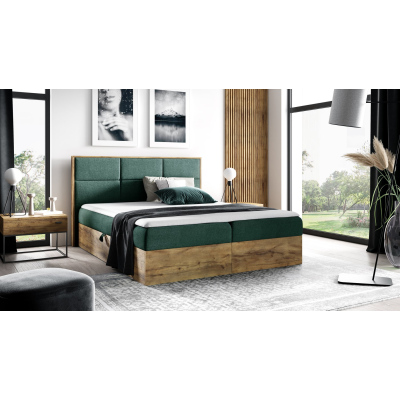 Boxspringová posteľ CHANTELLE 2 - 120x200, zelená + topper ZDARMA
