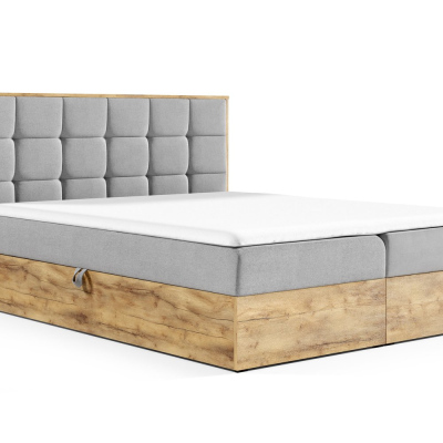 Boxspringová posteľ CHANTELLE 1 - 200x200, svetlo šedá + topper ZDARMA
