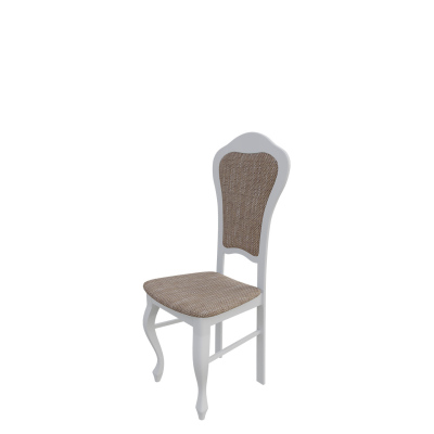 Čalúnená jedálenská stolička MOVILE 11 - biela / hnedá