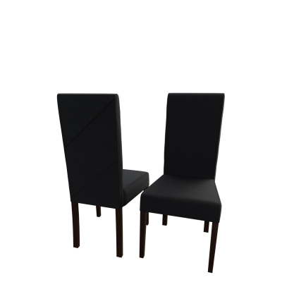 Jedálenská stolička MOVILE 4 - orech / čierna eko koža