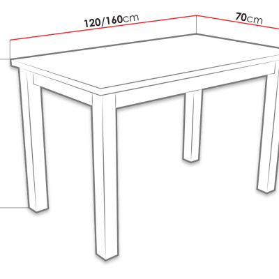 Rozkladací kuchynský stôl MOVILE 5 - dub sonoma