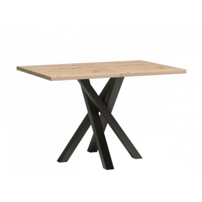 Rozkladací jedálenský stôl ZLAMA - čierny / dub artisan