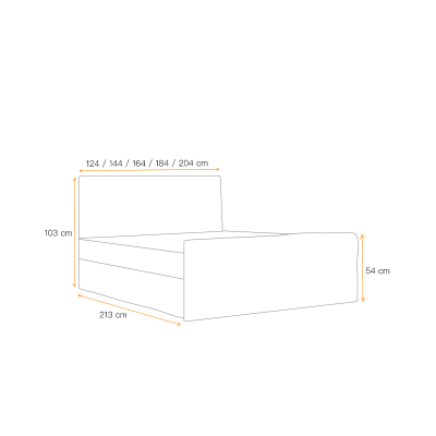 Čalúnená boxspringová posteľ IVANA 1 LUX - 180x200, ružová + topper ZDARMA