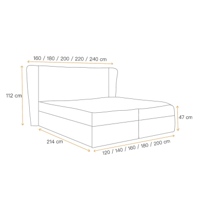 Čalúnená posteľ ZOJA - 200x200, hnedá + topper ZDARMA