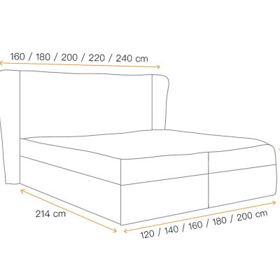Čalúnená posteľ ZOJA - 200x200, ecru + topper ZDARMA