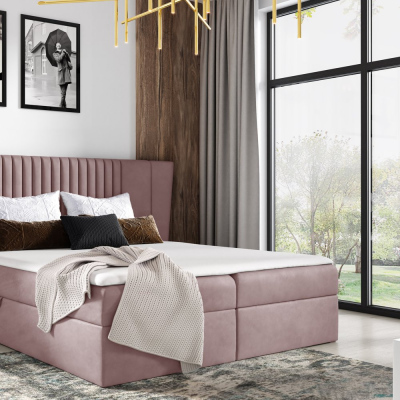 Čalúnená posteľ ZOJA - 180x200, ružová + topper ZDARMA