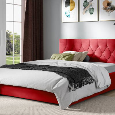 Manželská posteľ TIBOR - 200x200, červená 