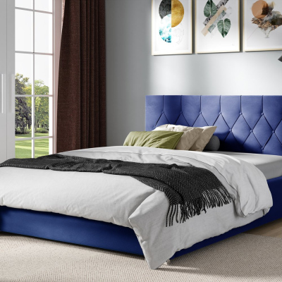 Manželská posteľ TIBOR - 200x200, modrá