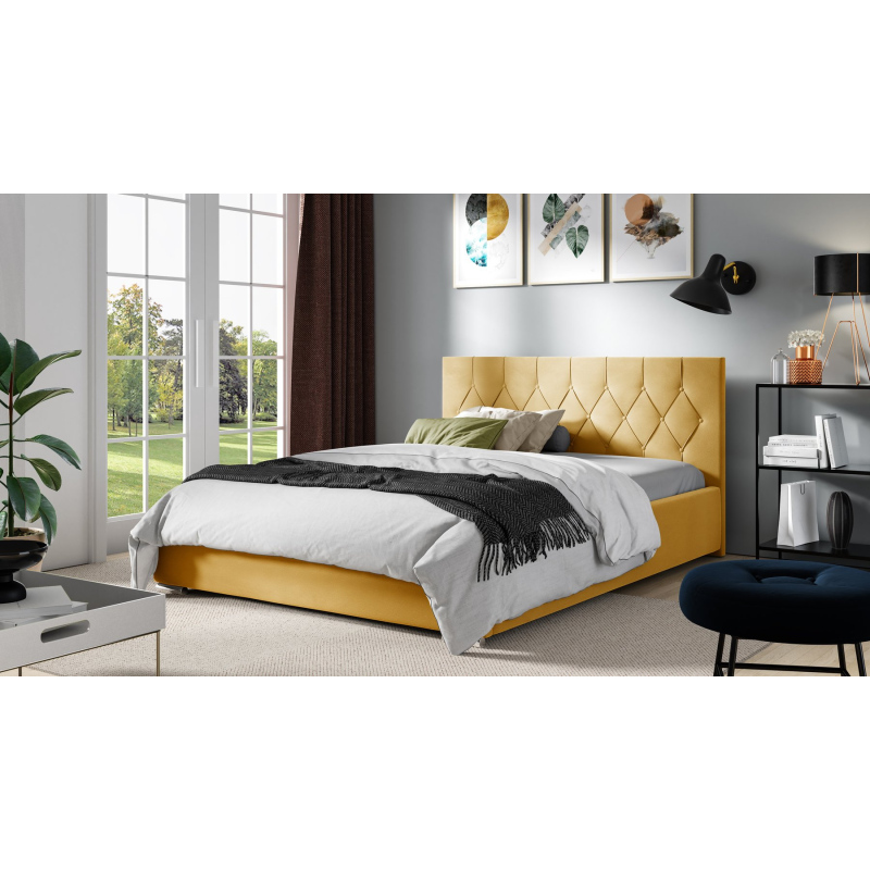 Manželská posteľ TIBOR - 200x200, žltá 
