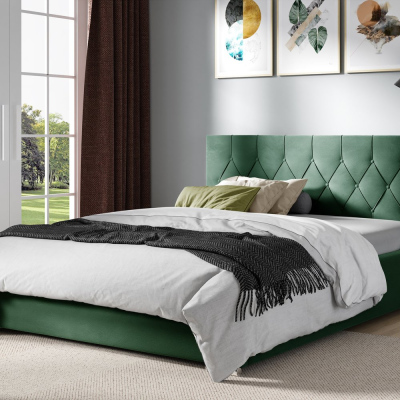 Manželská posteľ TIBOR - 180x200, zelená 