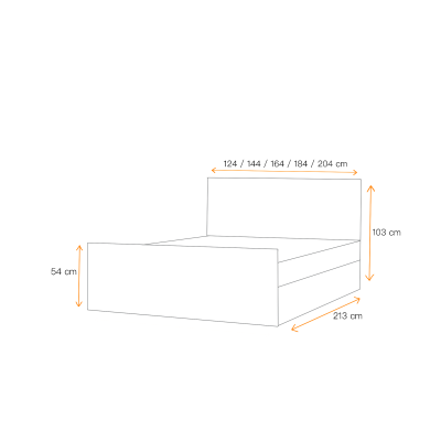 Čalúnená posteľ TIBOR LUX - 200x200, hnedá + topper ZDARMA