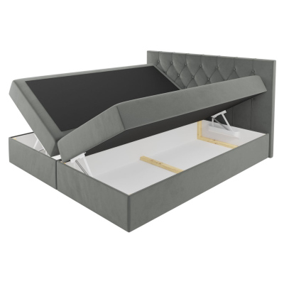 Posteľ boxspring TIBOR - 200x200, červená + topper ZDARMA