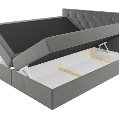 Posteľ boxspring TIBOR - 200x200, čierna + topper ZDARMA