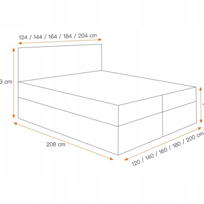 Posteľ boxspring TIBOR - 180x200, hnedá + topper ZDARMA