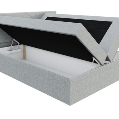 Čalúnená posteľ ZOE LUX - 200x200, šedá + topper ZDARMA