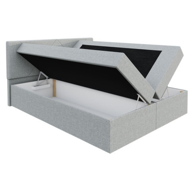 Čalúnená posteľ ZOE LUX - 180x200, šedá + topper ZDARMA