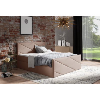 Čalúnená posteľ ZOE LUX - 180x200, hnedá + topper ZDARMA
