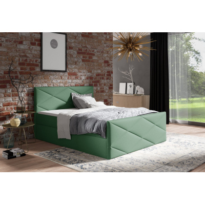 Čalúnená posteľ ZOE LUX - 180x200, zelená + topper ZDARMA
