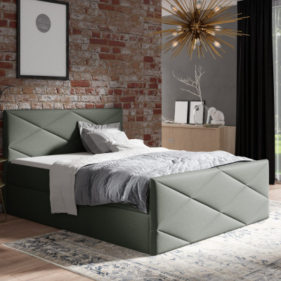 Čalúnená posteľ ZOE LUX - 160x200, šedá + topper ZDARMA
