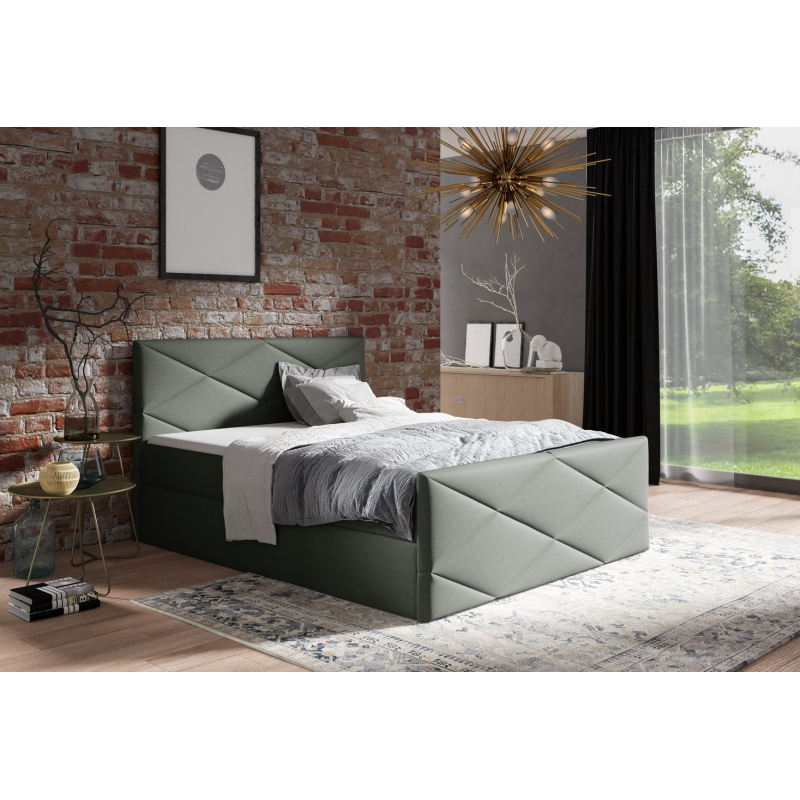 Čalúnená posteľ ZOE LUX - 160x200, šedá + topper ZDARMA