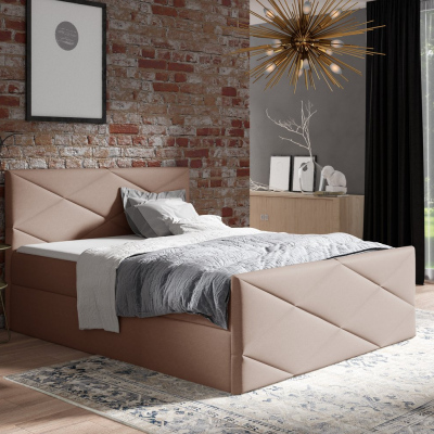 Čalúnená posteľ ZOE LUX - 120x200, hnedá + topper ZDARMA
