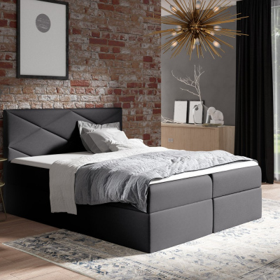 Čalúnená posteľ ZOE - 180x200, čierna + topper ZDARMA