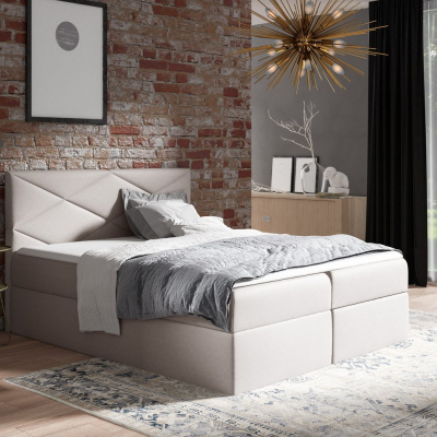 Čalúnená posteľ ZOE - 180x200, béžová 1+ topper ZDARMA