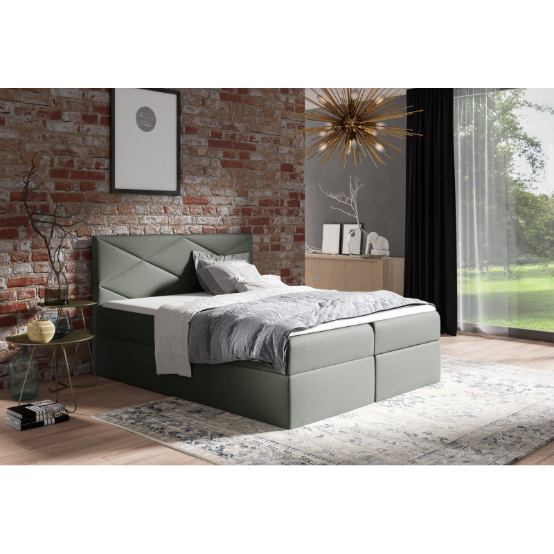 Čalúnená posteľ ZOE - 160x200, šedá + topper ZDARMA