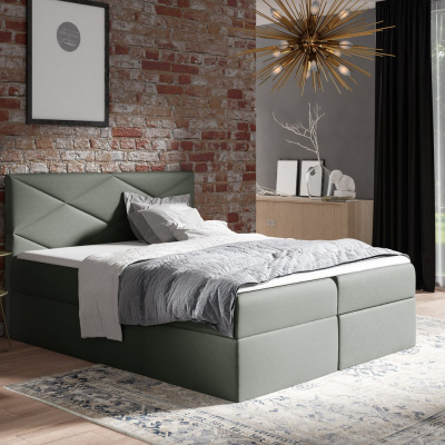 Čalúnená posteľ ZOE - 140x200, šedá + topper ZDARMA