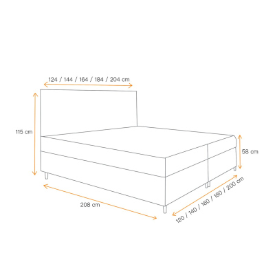 Boxspringová posteľ s úložným priestorom BRIGITA - 200x200, zelená + topper ZDARMA