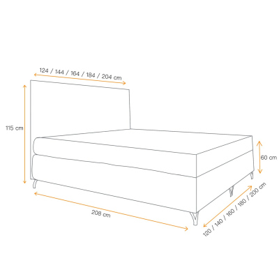 Boxspringová posteľ SHANNON - 140x200, béžová + topper ZADARMO