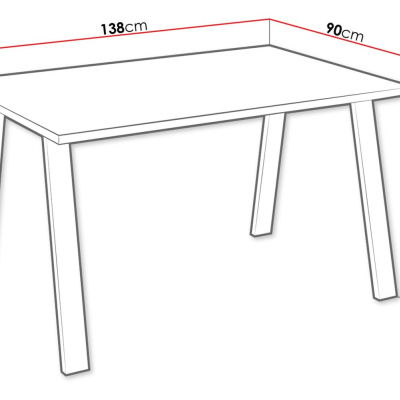 Industriálny jedálenský stôl KLEAN 3 - biely / čierny mat