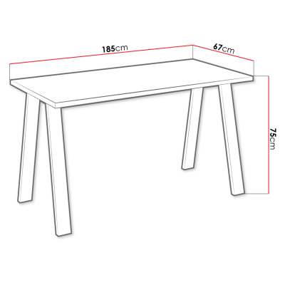 Industriálny jedálenský stôl KLEAN 2 - dub lancelot / čierny mat