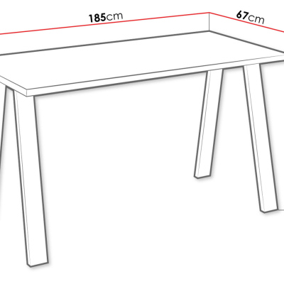 Industriálny jedálenský stôl KLEAN 2 - biely / čierny mat