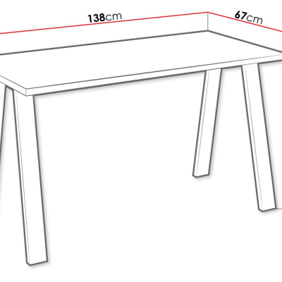 Industriálny jedálenský stôl KLEAN 1 - dub artisan / čierny mat