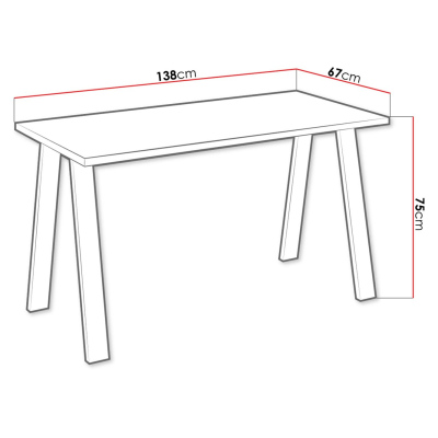 Industriálny jedálenský stôl KLEAN 1 - biely / čierny mat