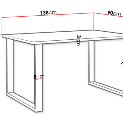 Obdĺžnikový jedálenský stôl IMPER 3 - dub lancelot / čierny mat