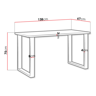 Obdĺžnikový jedálenský stôl IMPER 1 - dub lancelot / čierny mat